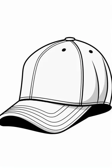 Baseball Cap Coloring Page For Kids - BASEBALLPROPICKS