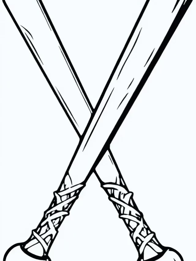 Baseball Bat Coloring Pages For Kids