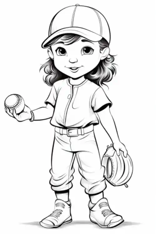 Baseball-Girl-Colouring-page
