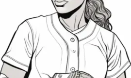 Baseball Girl Colouring Pages for Kids: Fun & Free Printable  – Copy