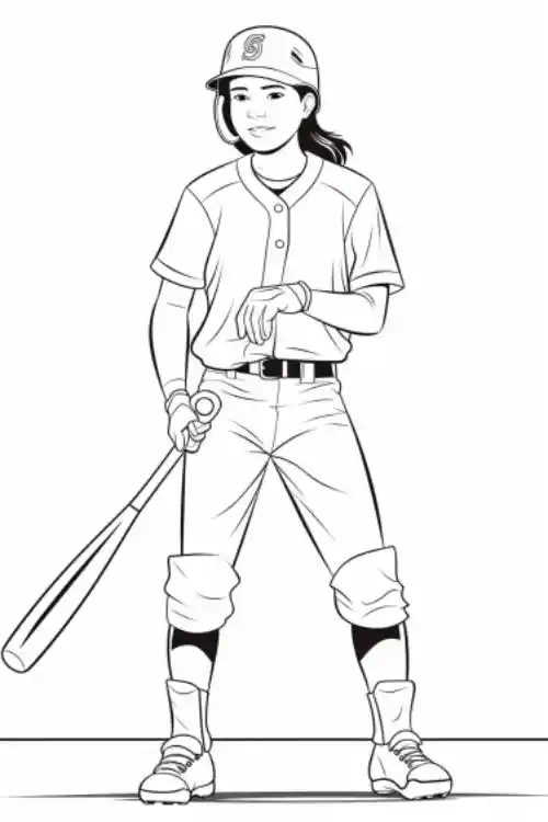 Baseball Girl Colouring Pages For Kids: Fun & Free Printable - Copy ...