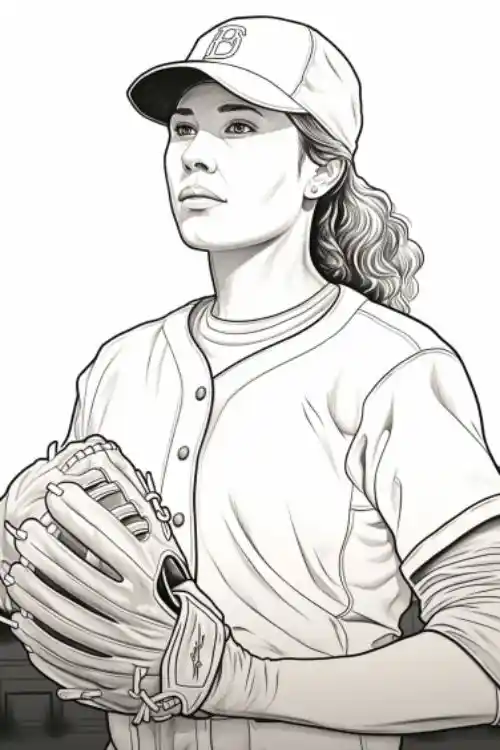 Baseball-Girl-Colouring-page
