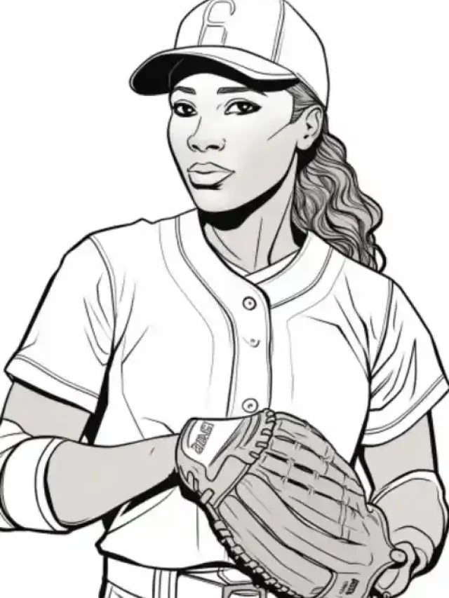 Hit a Home Run with Fun: Baseball Girl Coloring Page!